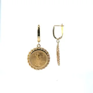 1/10th ounce Double Eagle Dangle Earrings