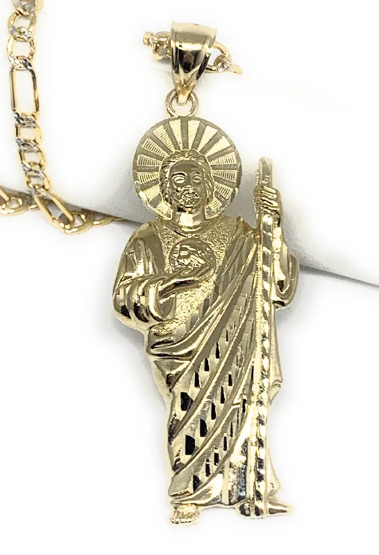delicate gold band ring 10k Solid Gold Yellow Saan Judas Saaint Jude Pendant Necklace with Chain delicate gold band ring 10k Solid Gold Yellow Saan Judas Saaint Jude Pendant Necklace with Chain