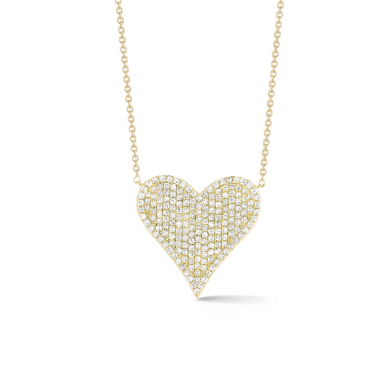 personalized initial ring stackable Diamond Large Heart Pendant