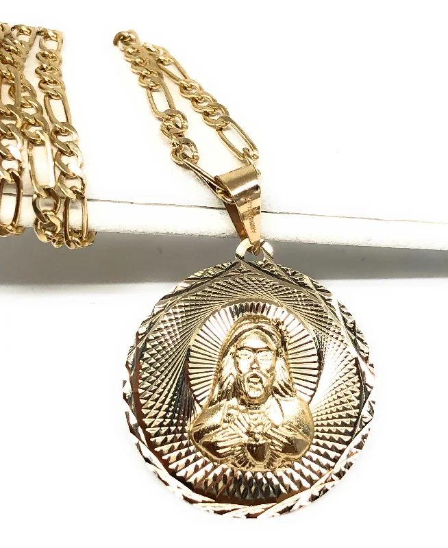 thin gold wedding band women 14k Solid Gold Yellow Gold Jesus Sagrado Corazon & Virrgin Mary Double Sided Pendant Necklace (MED,SM)