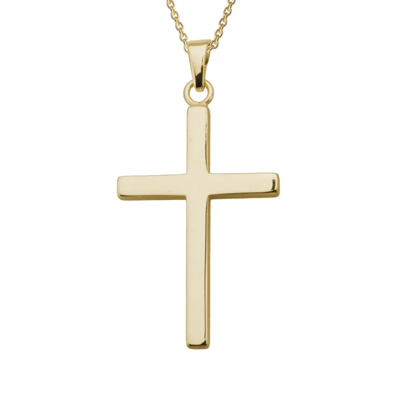 simple gold bar stud earrings 14KY Cross Necklace