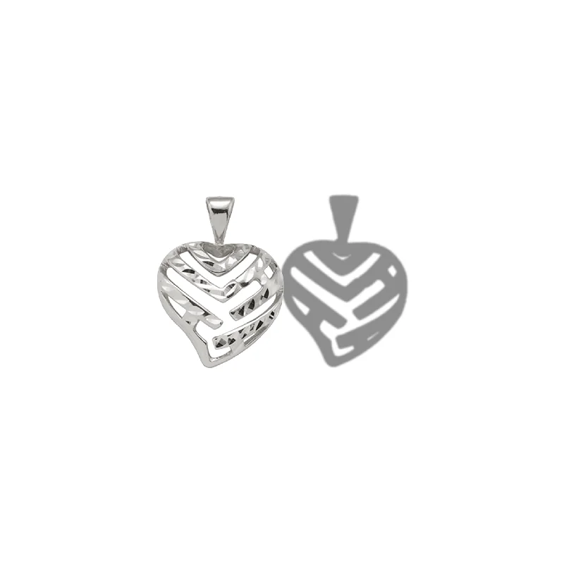 Aloha Heart Pendant in White Gold - 15mm