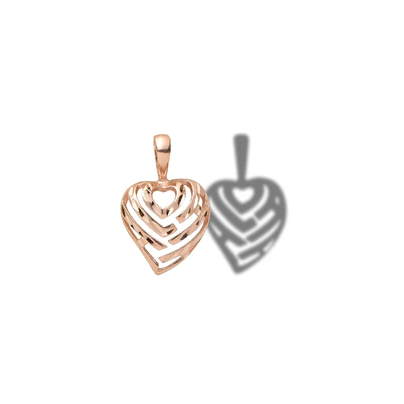 Aloha Heart Pendant in Rose Gold - 12mm