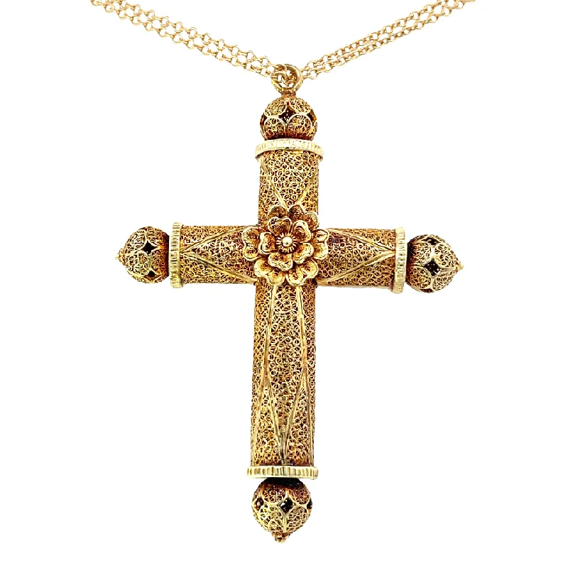 stackable gold bangle set Antique Cross