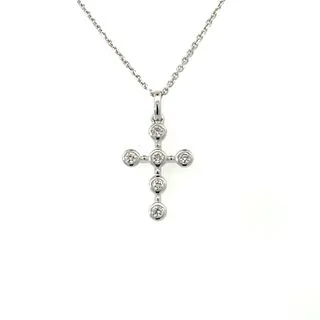 infinity heart necklace personalized Bezel Set Diamond Cross