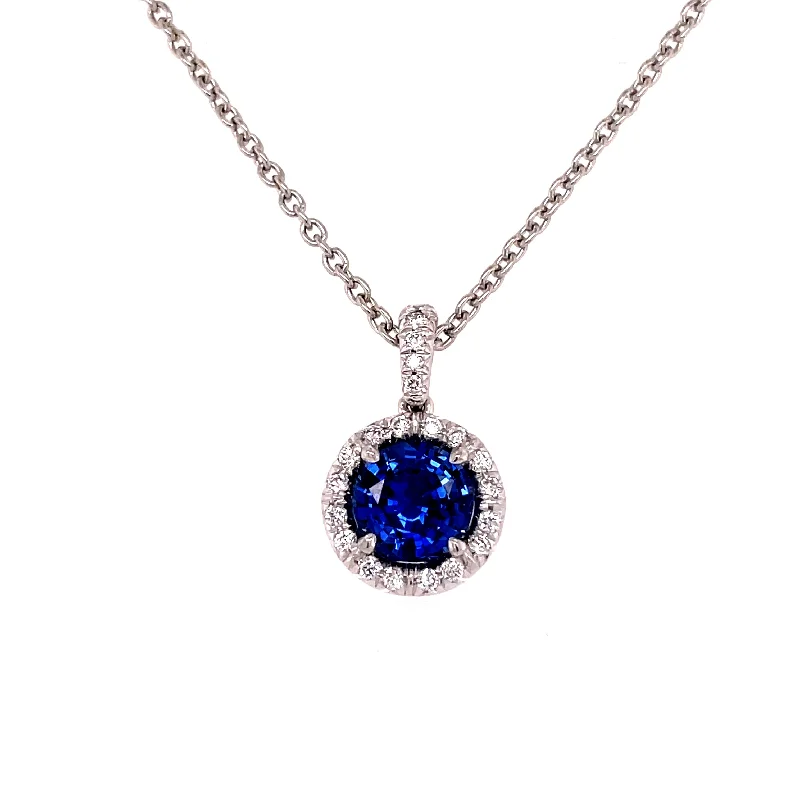luxury diamond anniversary band COLLINSVILLE - SAPPHIRE AND DIAMOND NECKLACE