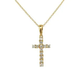 twisted rope gold chain DIAMOND CROSS NECKLACE