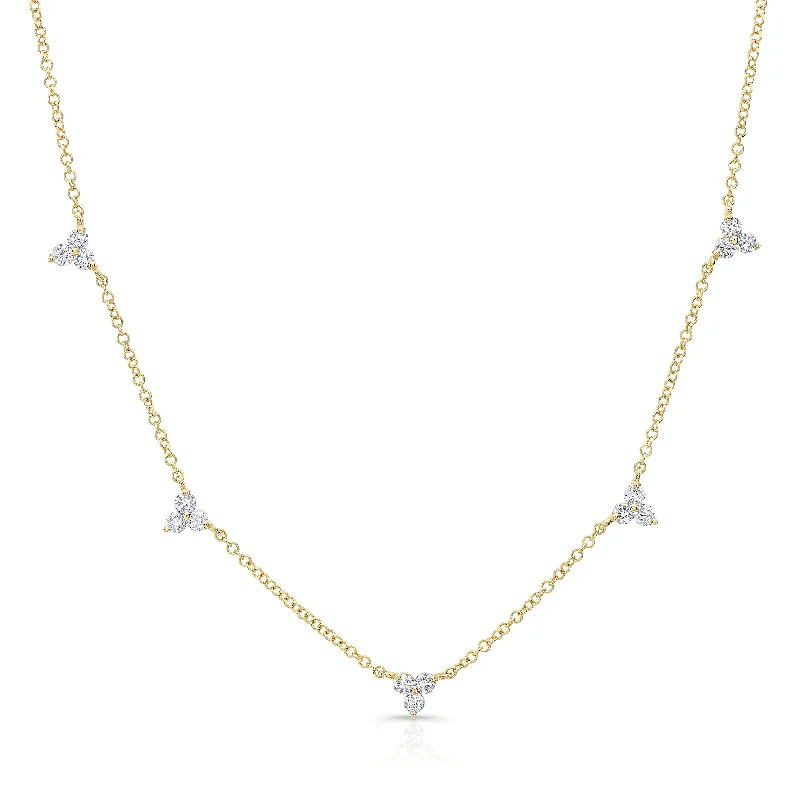 gold charm bracelet with initials DIAMOND DANGLE NECKLACE