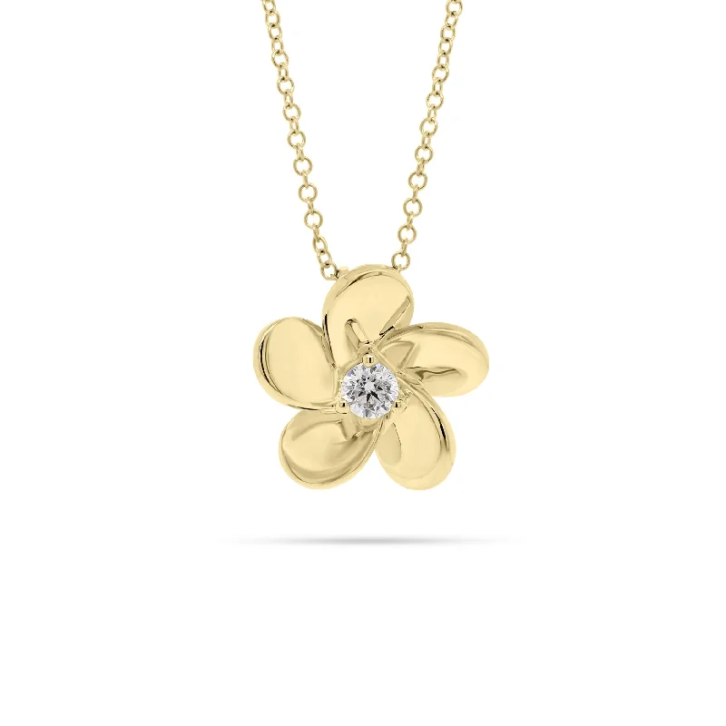 silver wave ring dainty Diamond Simple Flower Pendant