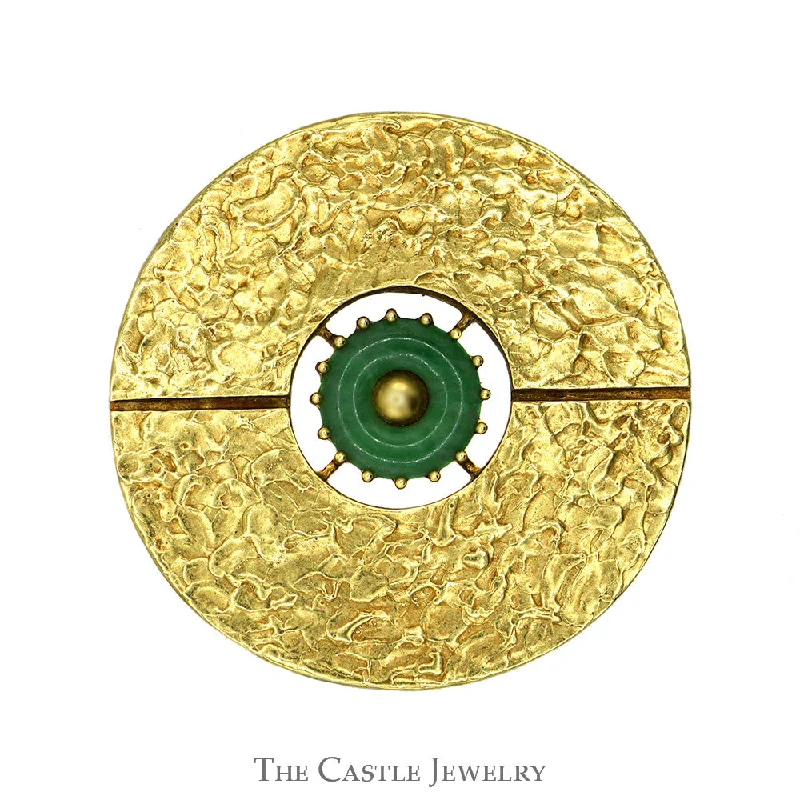 chunky gold chain necklace Ed Wiener Designer Green Jade Circle Pin/Pendant Combo in 18k Yellow Gold chunky gold chain necklace Ed Wiener Designer Green Jade Circle Pin/Pendant Combo in 18k Yellow Gold