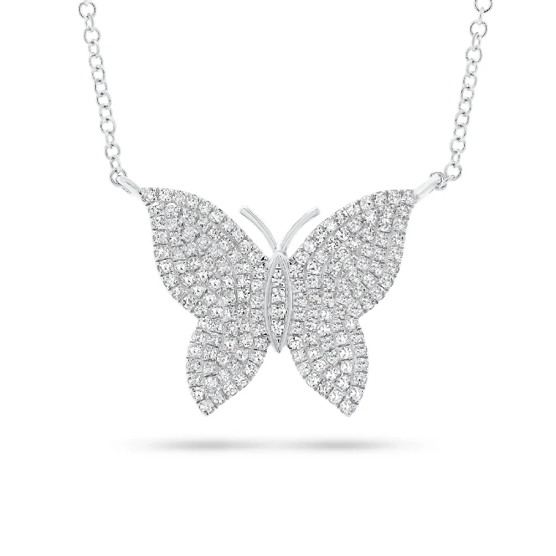 vintage art deco engagement ring Single Cut Butterfly Necklace