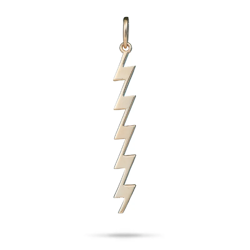 Kamohoaliʻi Lightning Bolt Pendant in Gold - 46mm