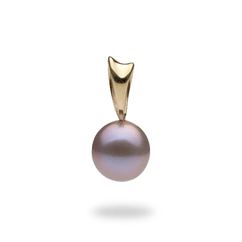 raw amethyst ring silver Lilac Freshwater Pearl Pendant in Gold - 10-11mm