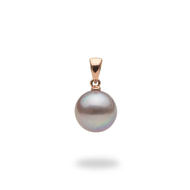 celestial zodiac sign necklace Lilac Freshwater Pearl Pendant in Rose Gold - 9-10mm