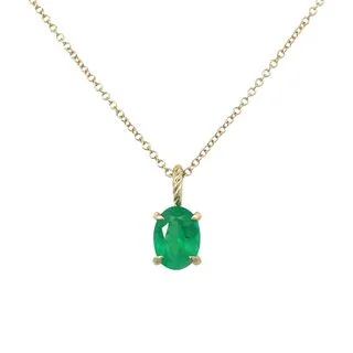 Oval Emerald in rope motif setting