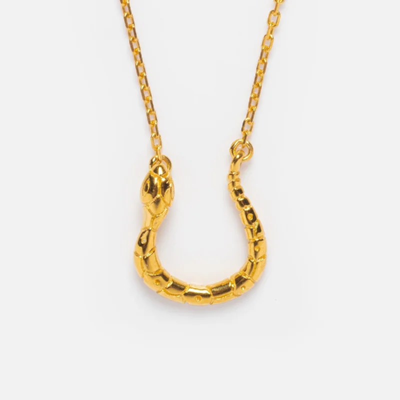 bold statement ring chunky Serpent Charm Holder Necklace