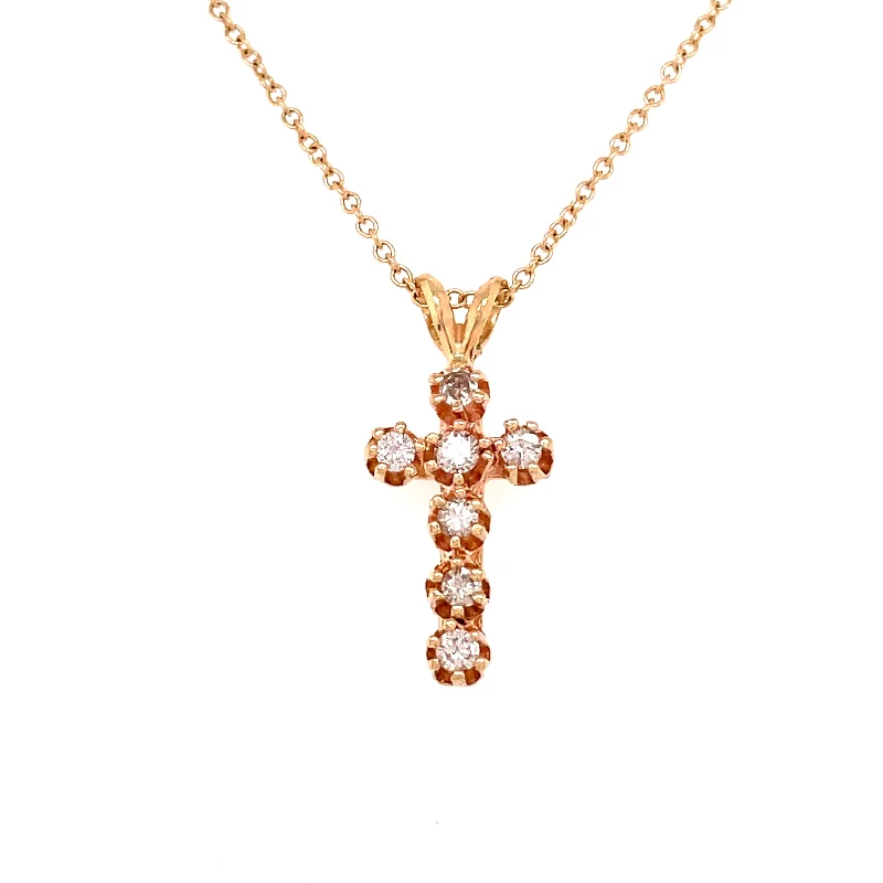 SEVEN DIAMOND CROSS NECKLACE