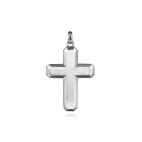 black stainless steel signet ring Sterling Geometric Cross Pendant