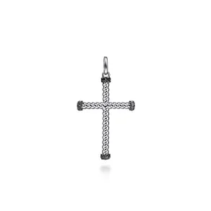 Sterling Men's Cross with Black Slinel