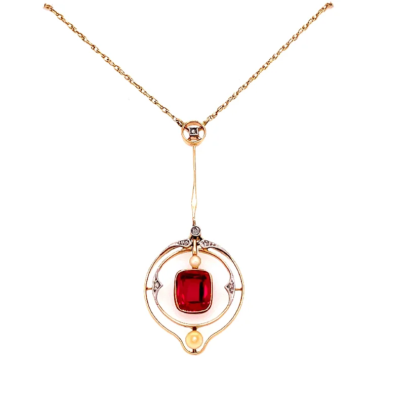 SYNTHETIC RUBY NECKLACE