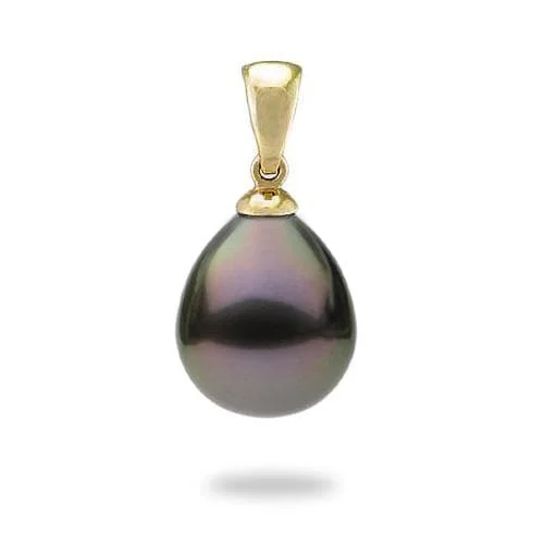 Tahitian Black Pearl Pendant in Gold - 12-13mm