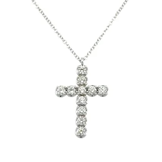 White Gold Diamond Cross Necklace