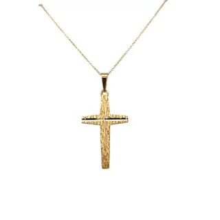 minimalist clover charm bracelet Yellow Gold Cross Pendant