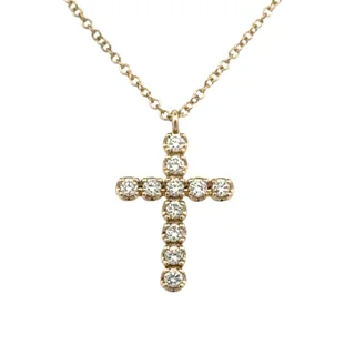 Yellow Gold Diamond Cross Necklace