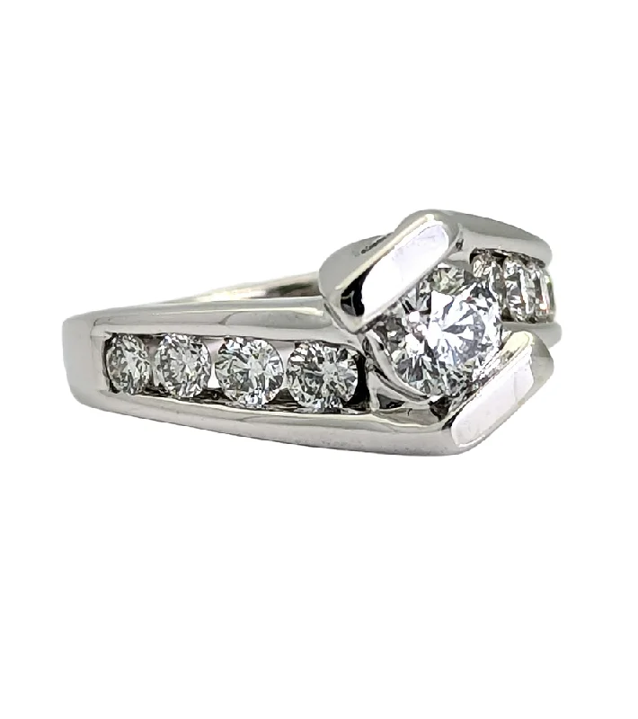 1/2 Carat Diamond Engagement Ring 14K White Gold