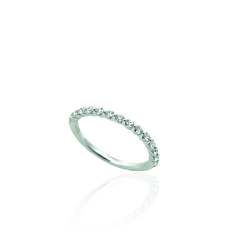 14 Karat White Gold Diamond Band