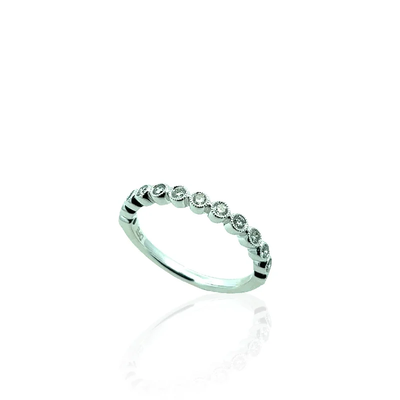 14 Karat White Gold Diamond Band