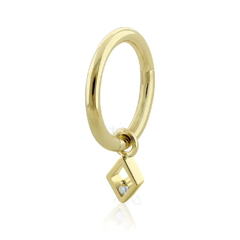 classic tennis bracelet white gold 14k Solid Yellow Gold, 18g & 16g Huggie Hoop Earrings Rhombus. Prong Setting Cubic Zirconia //Medical grade Gold end