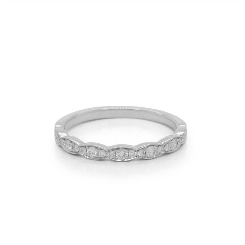 14k White Gold Diamond Band