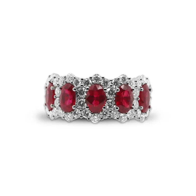 18k White Gold Ruby And Diamond Ring