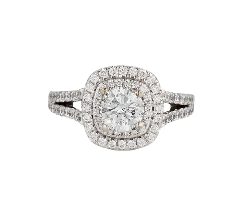 2.01ctw Round Diamond Double Frame Engagement Ring in 14K