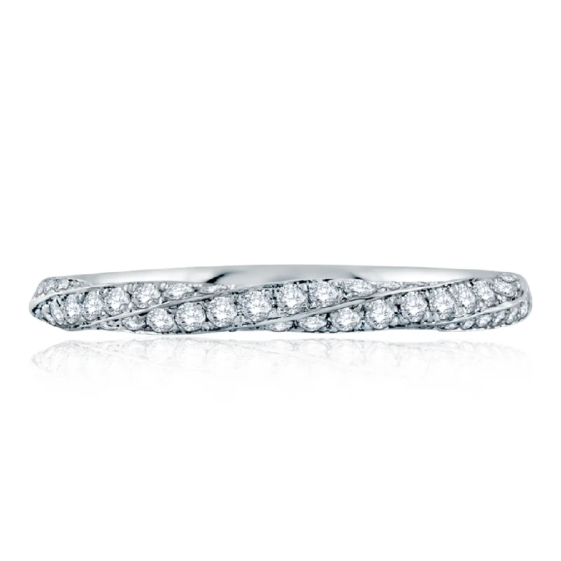 A. Jaffe Twist Pave Diamond Eternity Stackable Band