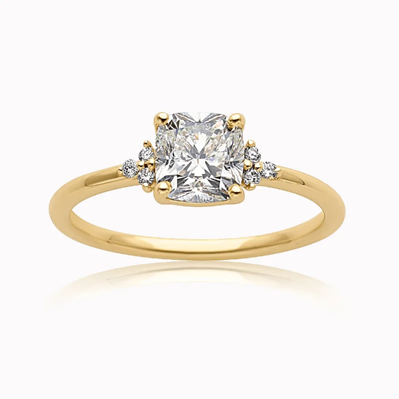 Anne 1.01ct Cushion White Diamond Engagement Ring