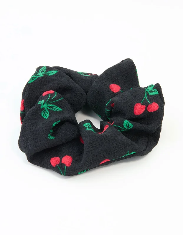 modern infinity signet ring Black Cherry Fabric Scrunchie