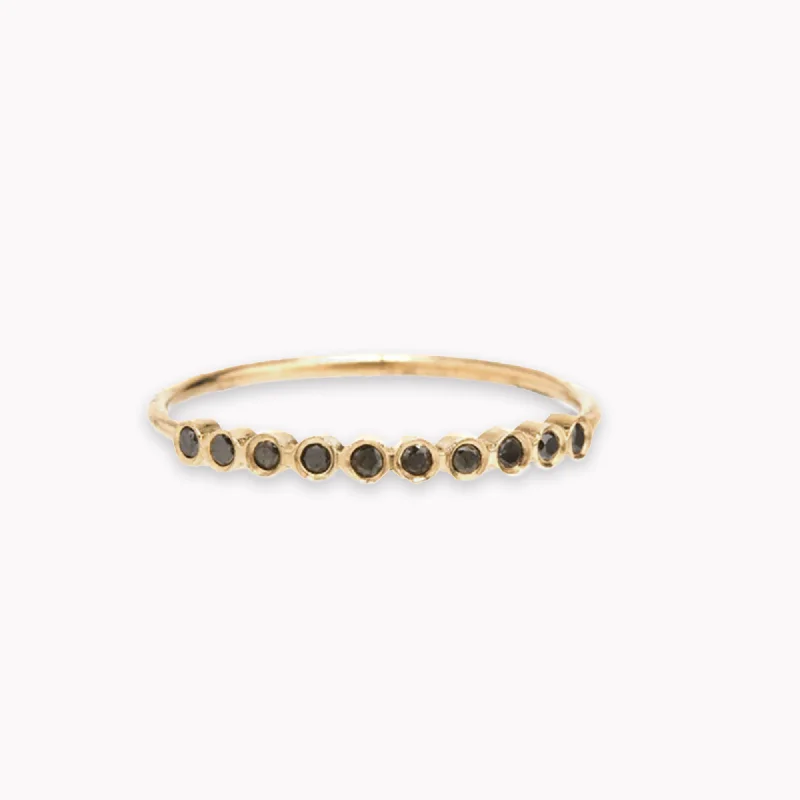 Black Diamond Bezel Stacking Ring