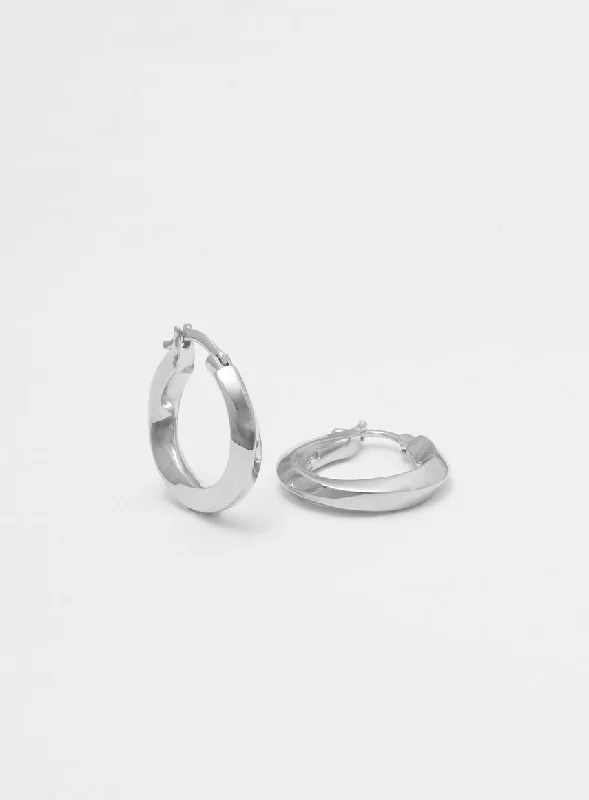 Small Swirl Silver Hoops