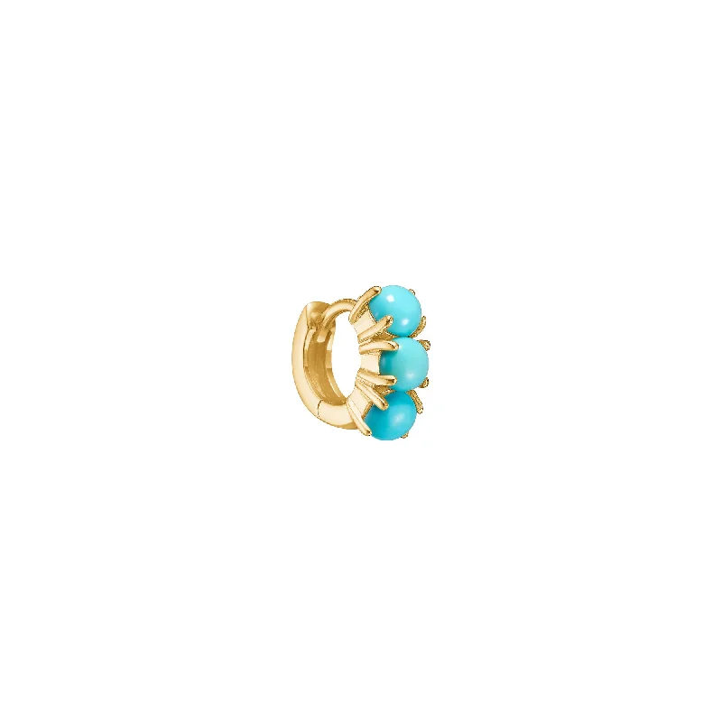 unique silver branch ring PASHA mini 18K Gold Plated Hoop w. Turquoise