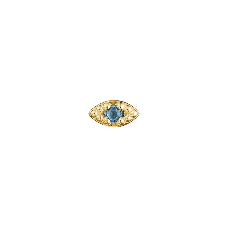 cute cat charm bracelet My Precious - Rainbow 10K Gold Eye Stud w. Topaz