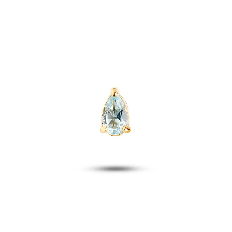 sterling silver arrow ring Gem Candy Blue 18K Gold Plated Stud w. Topaz