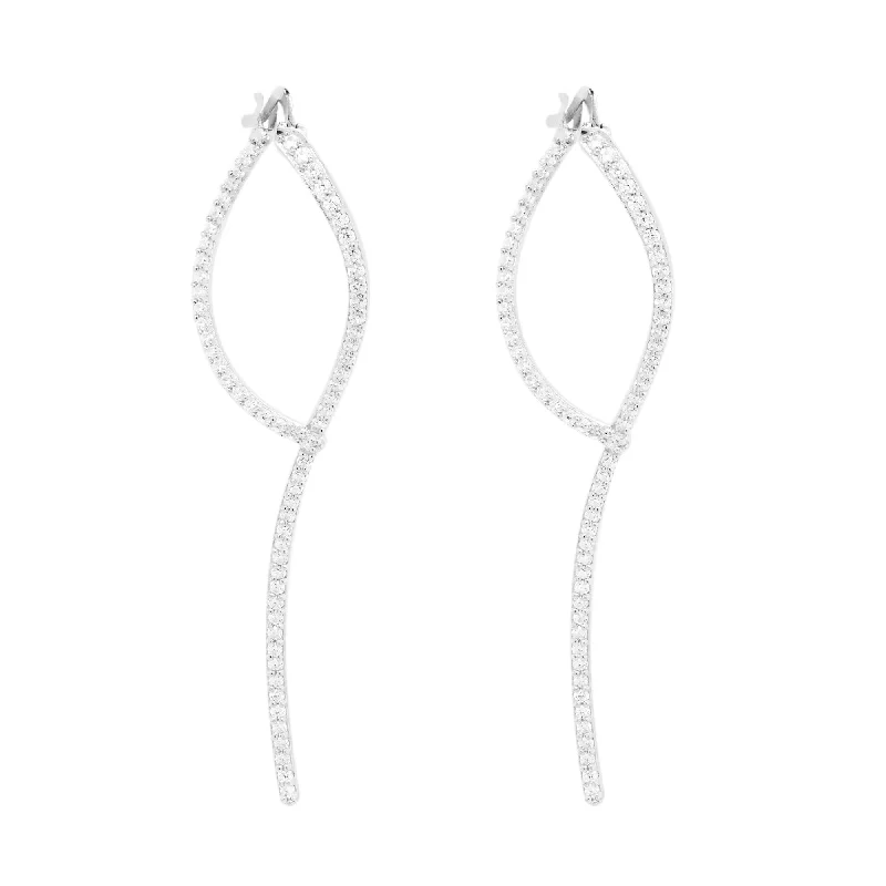 gold-plated chain necklace with charms Loop Silver Earrings w. Zirconias