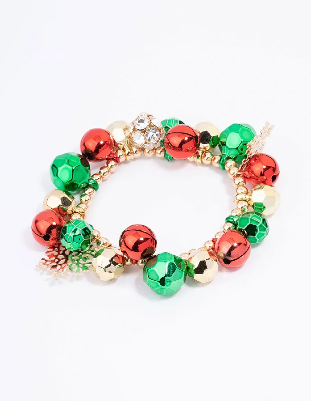 double-layered choker necklace Chunky Bell & Beads Festive Charm Bracelet