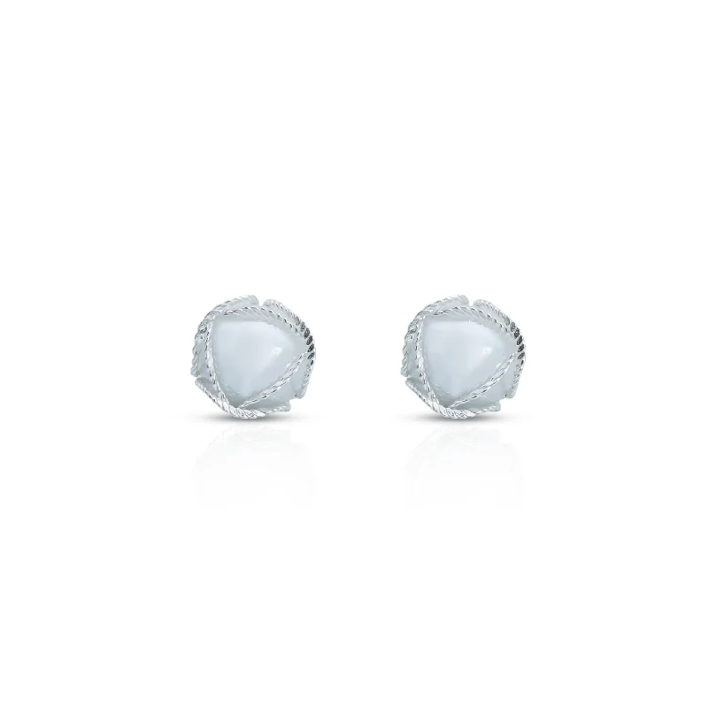 unique diamond stud earrings Clear White Colour Silver Earrings In Rose Shape