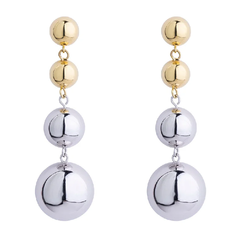 solid gold disc charm bracelet Ball Earrings 18K Gold Plated & Silver Earrings