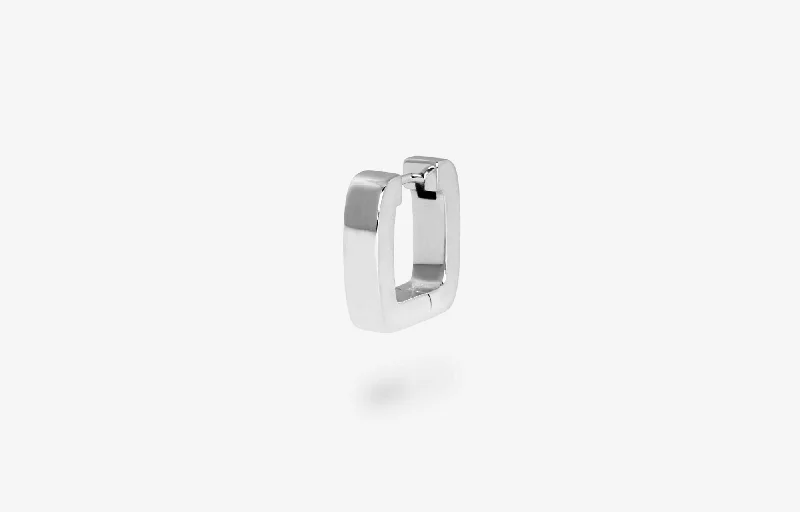 personalized hand-stamped bar ring IX Bold Square Silver Hoop