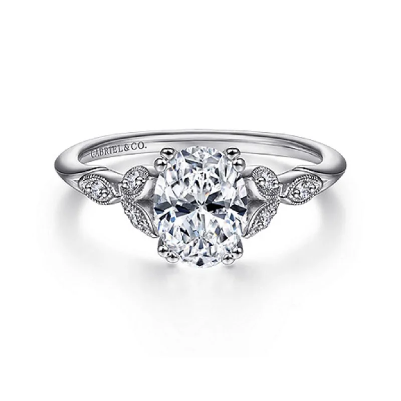 Gabriel & Co Celia - 14K White Gold Oval Diamond Engagement Setting