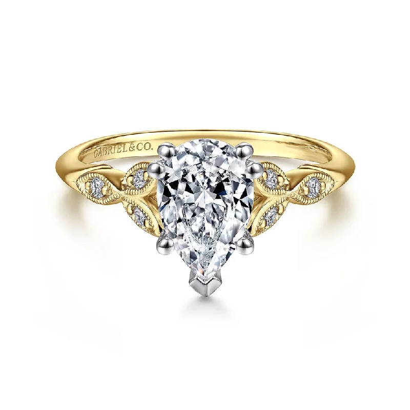 Gabriel & Co. 14kTwo-Tone Diamond Engagement Ring